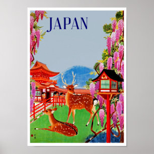 Japan with Deer Poster