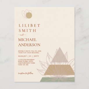 Japandi Abstract Scandinavian Geometric Wedding Flyer