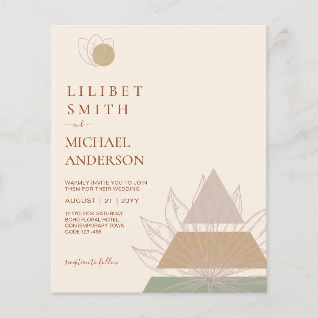 Japandi Abstract Scandinavian Geometric Wedding Flyer (Front)