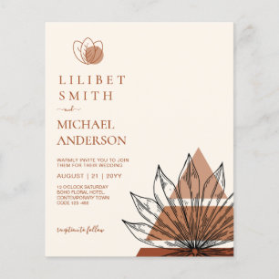 Japandi Abstract Scandinavian Geometric Wedding Flyer