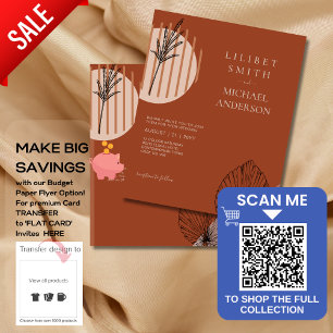 Japandi Abstract Scandinavian Geometric Wedding Flyer