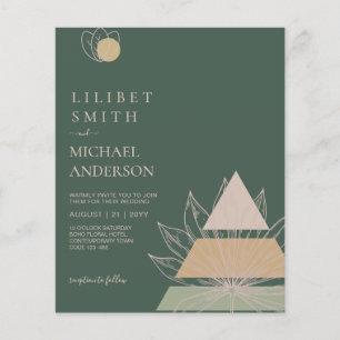 Japandi Abstract Scandinavian Geometric Wedding Flyer