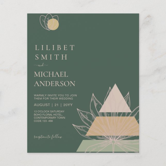 Japandi Abstract Scandinavian Geometric Wedding Flyer (Front)