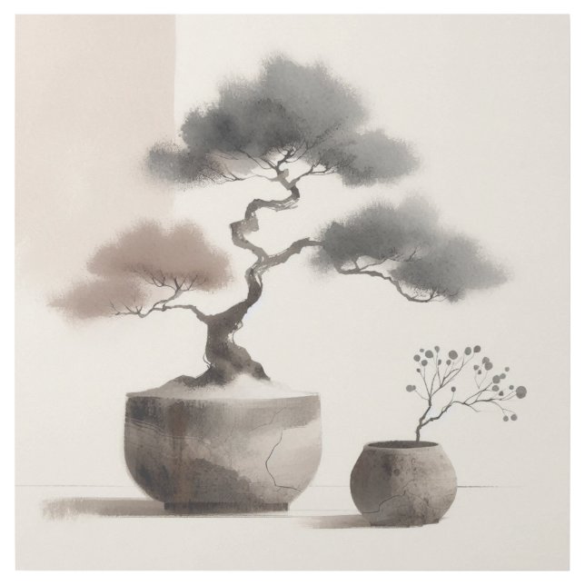 Japandi Bonsai Tree in Calm Neutrals Gallery Wrap (Front)