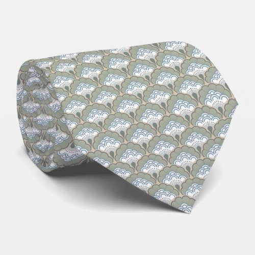 Japandi floral pattern _ Earth Neck Tie