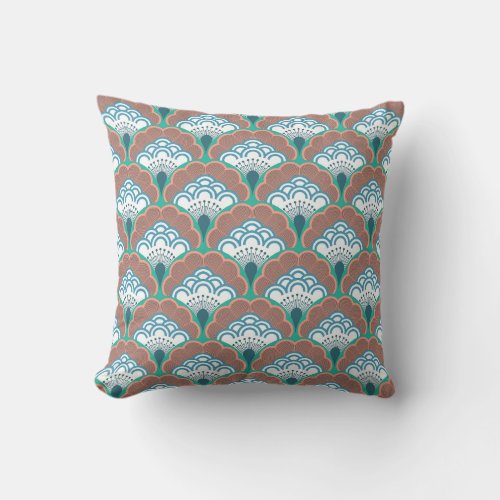Japandi floral pattern _ Oriental Throw Pillow