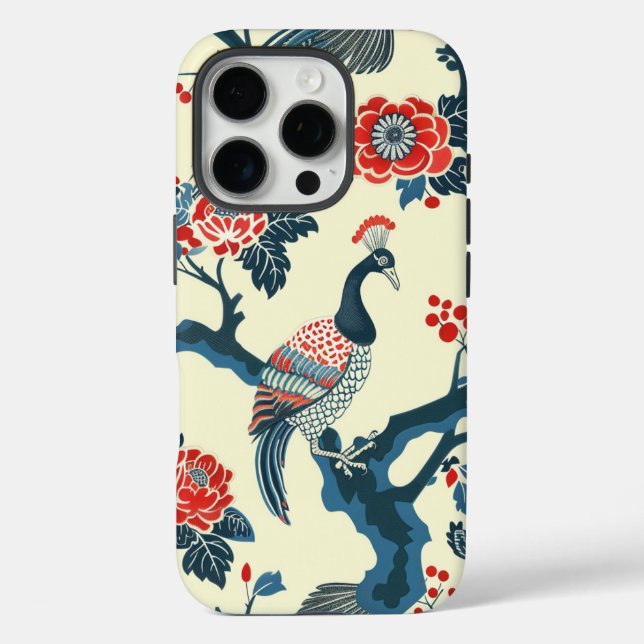 Japandi Floral William Morris Style iPhone Case (Back)