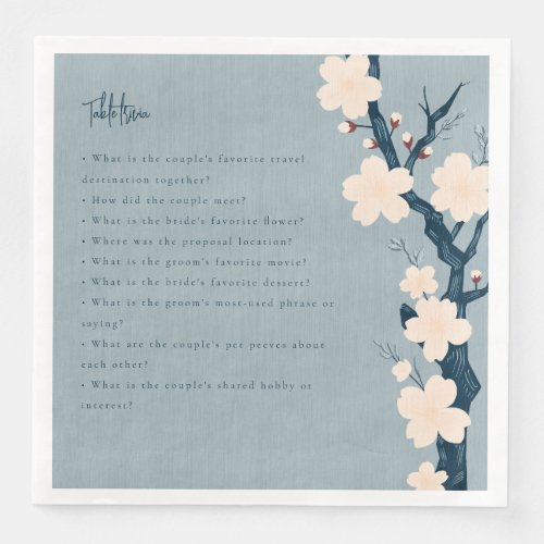 japandi flowers table trivia wedding paper dinner napkins