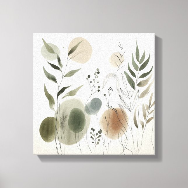 Japandi Garden Rhythm Art for Calm Interiors Canvas Print (Front)