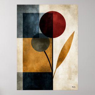 Japandi Ikebana Geometric Abstract Wall Art