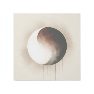 Japandi Lunar Eclipse Abstract Zen Light Balance Gallery Wrap