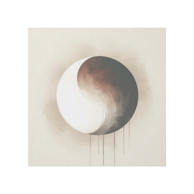 Japandi Lunar Eclipse Abstract Zen Light Balance Gallery Wrap (Front)