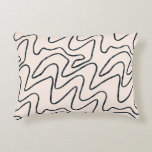 Japandi Minimalist Brush Stroke Pattern in Cream a Accent Pillow