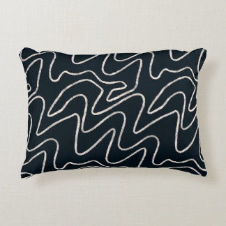 Japandi Minimalist Brush Stroke Pattern in Cream Accent Pillow