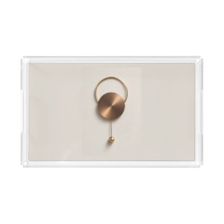 Japandi Minimalist Brushed Bronze Acrylic Serving  Tray