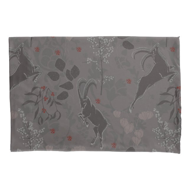 Japandi Neutral Botanicals with Capricorn Pillow Case (Front)