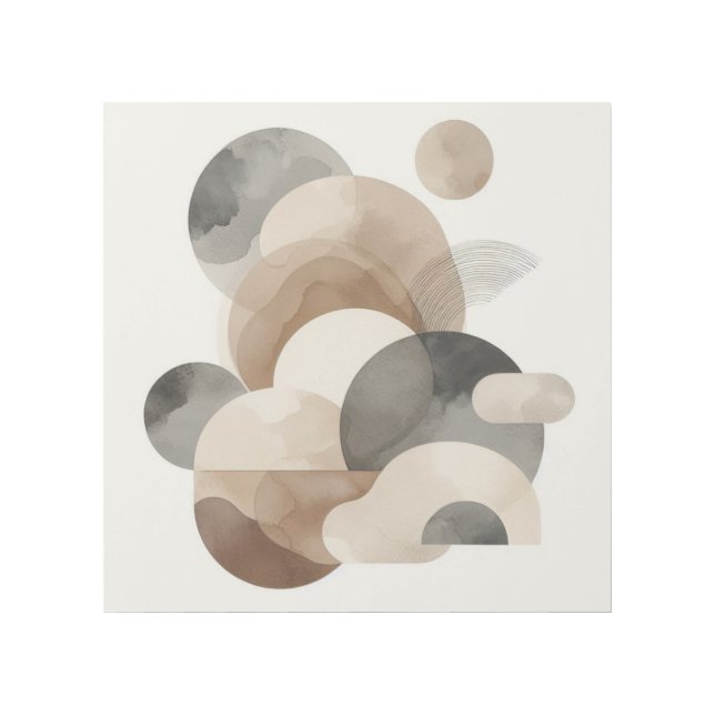 Japandi Organic Shapes in Earth Tones Zen Gallery Wrap (Front)