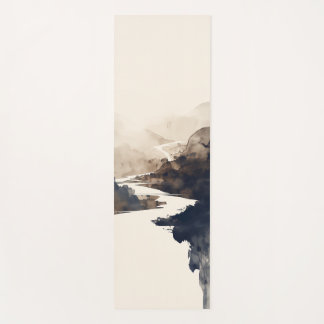 Japandi River Yoga Mat - Serene Landscape Design