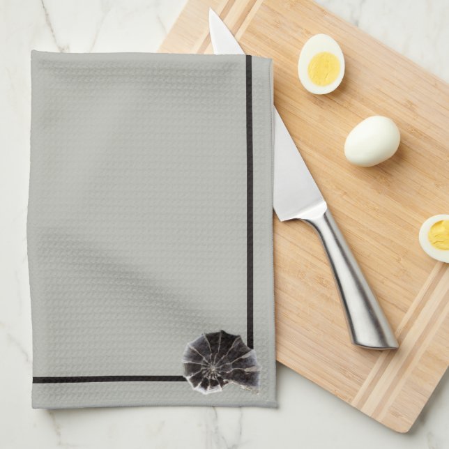 Japandi sea life coastal beige neutral monochrome kitchen towel (Quarter Fold)