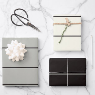 Japandi sea life coastal beige neutral monochrome wrapping paper sheets