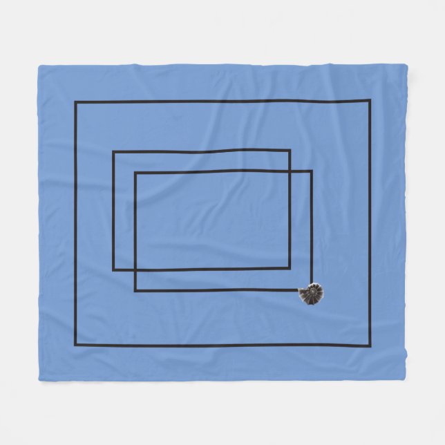 Japandi sea life coastal blue bedroom decor fleece blanket (Front (Horizontal))
