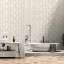 Japandi style neutral herbal elements wallpaper