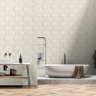 Japandi style neutral herbal elements wallpaper
