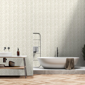 Japandi style neutral herbal elements wallpaper