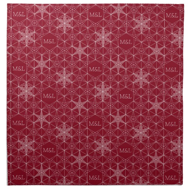 Japandi style Snowflake Wedding Cloth Napkin (Front)