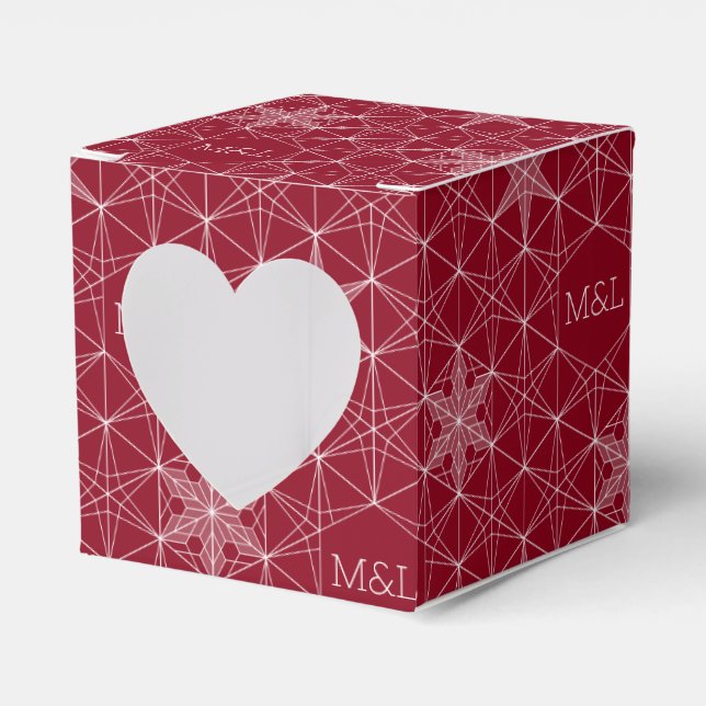 Japandi style Snowflake Wedding Favor Boxes (Front Side)