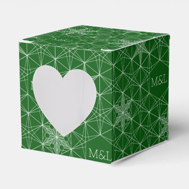 Japandi style Snowflake Wedding Favor Boxes (Front Side)