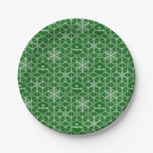 Japandi style Snowflake Wedding Paper Plates