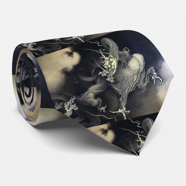 Japanease Dragons ネクタイ Neck Tie (Rolled)