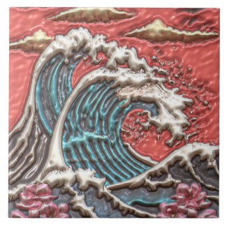 Japanee Style Large Wave Sakura Cherry Blossoms