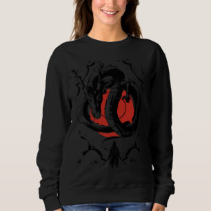 Japanese Aesthetic Dragon and warrior Japanese red Sweatshirt