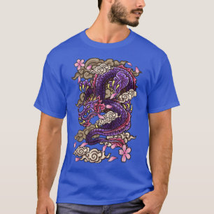 Japanese Aesthetic Dragon Tattoo style Sakura Cher T-Shirt