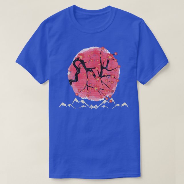 Japanese Aesthetic Sakura Blossom Pink Flower Cher T-Shirt (Design Front)