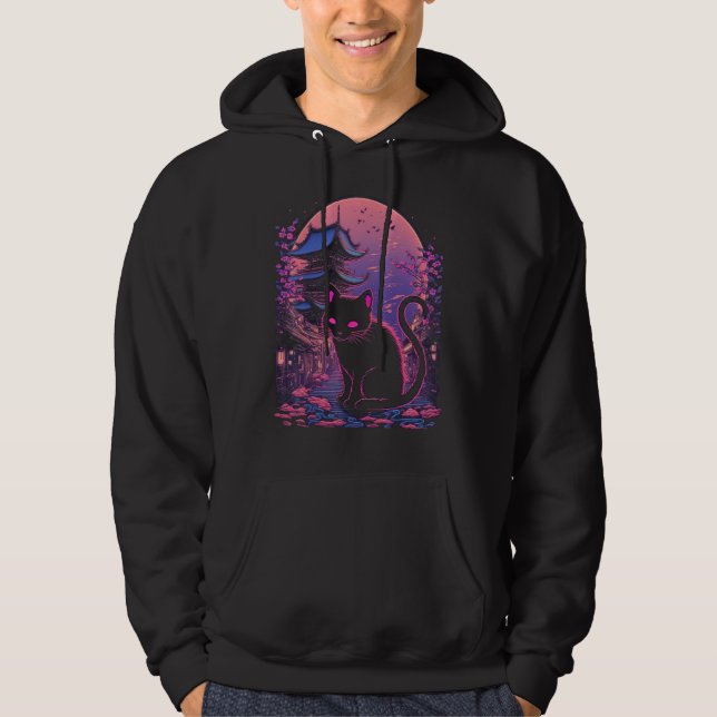Japanese Aesthetic Sakura Cherry Blossoms japan ca Hoodie (Front)