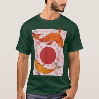 Japanese Aesthetic Sakura Nishikigoi Carp Fish Pon T-Shirt