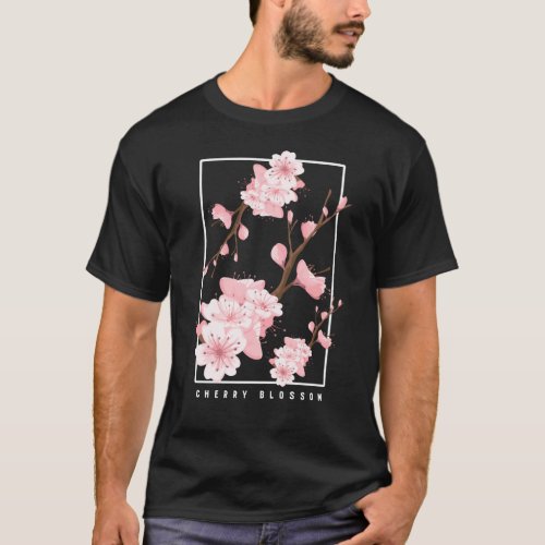 Japanese Aesthetic Vaporwave Cherry Blossom T_Shirt
