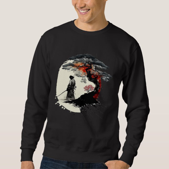 Japanese Aikido Tree of Life Peace of War Samurai Sweatshirt (Front)
