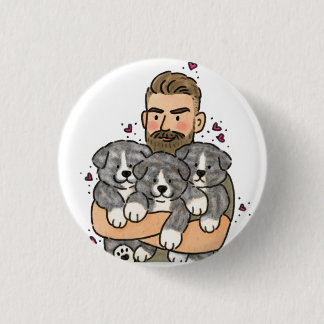 Japanese Akita Inu Brindle Button