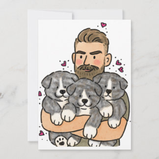 Japanese Akita Inu Brindle Invitation