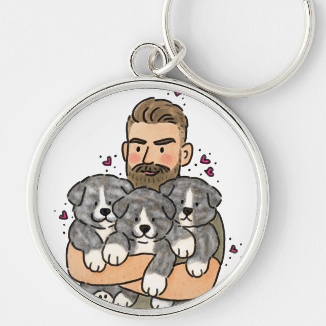 Japanese Akita Inu Brindle Keychain (Front)