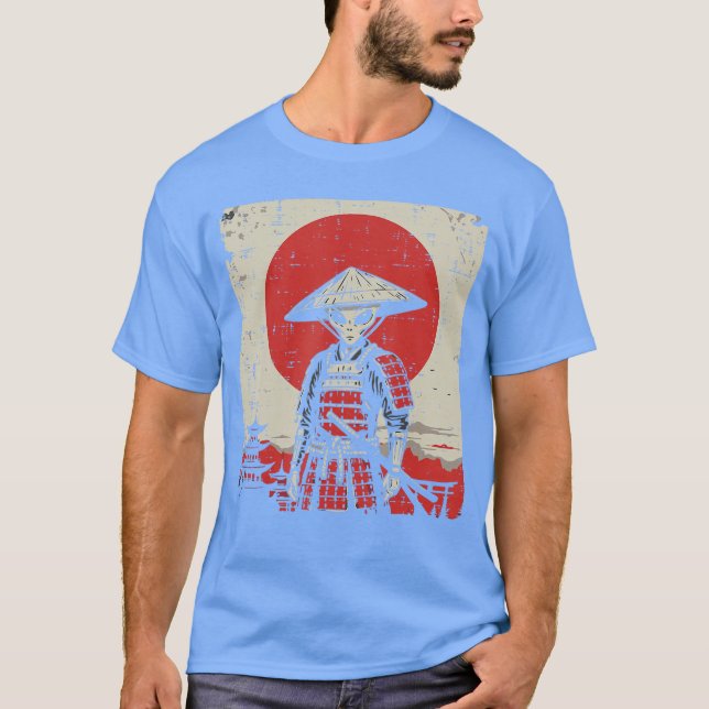 Japanese Alien Warrior Samurai Katana UFO Art Wome T-Shirt (Front)