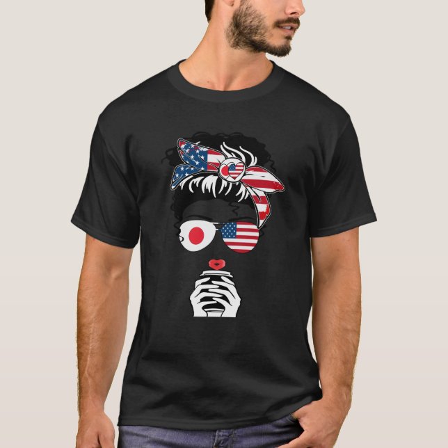 Japanese American Coffee Mom Girl Sister Aunt Japa T-Shirt (Front)