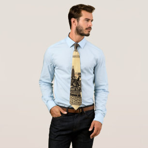 Japanese ancient samurai ukiyo-e vintage oriental neck tie