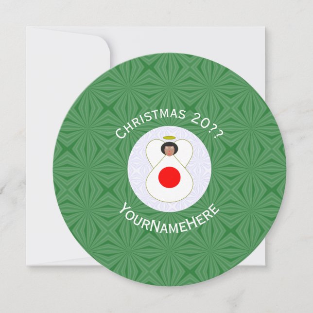 Japanese Angel Flag Christmas Personalize Round Invitation (Front)