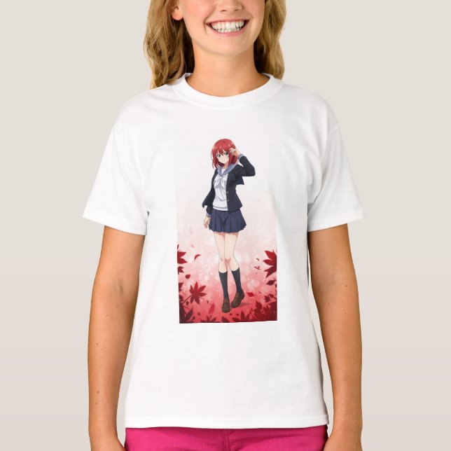 Japanese animated female characters T-Shirt (Front)