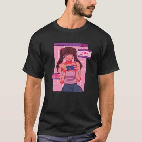 Japanese Anime Gamer Girl _ Japan Aesthetic T_Shirt